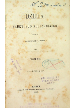 Działa Maurycego Mochnackiego Tom III 1863 r.