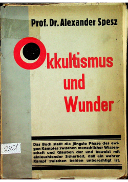Okultismus und Wunder 1929 r.