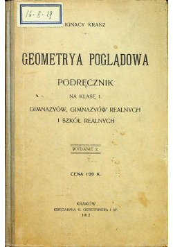 Geometrya poglądowa podręcznik 1912 r.