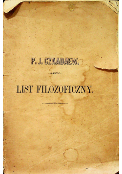 List Filozoficzny 1866 r