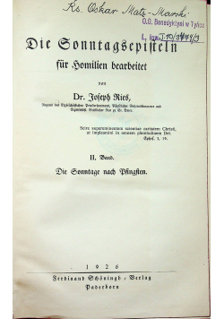 Die Conntagsepisteln fur Homilien bearbeitet 1926r