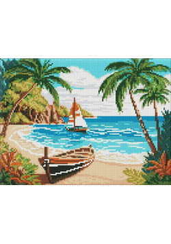 Diamentowa mozaika bez ramy -Wybrzeże oceanu 30x40