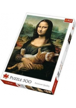 Puzzle 500 Mona Lisa i kot Mruczek