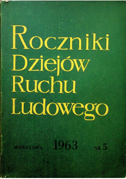 Rocznik dziejów ruchu ludowego nr 5