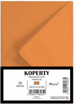 Koperty B6 pomarańczowe 10szt