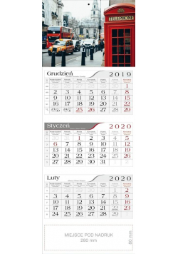 Kalendarz 2020 Trójdzielny Londyn CRUX