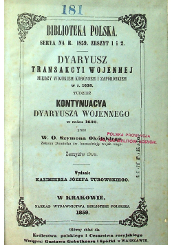 Dyaryusz transakcyi wojennej między wojskiem koronnem i zaporoskiem w r 1637 1858 r