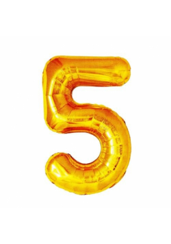 Balon foliowy złota cyfra "5"