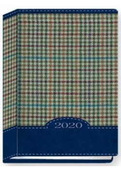 Terminarz 2020 B7 Kolorowy kratka niebieska