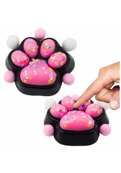 Gniotek Kocia łapka antystres Squishy czarno-róż
