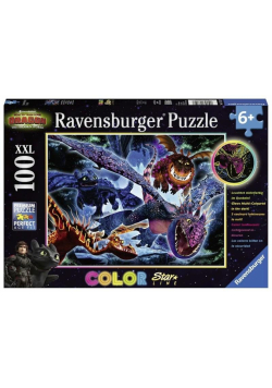 Puzzle 100 świecące - Smoki