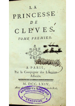 La princesse de cleves 1764 r.
