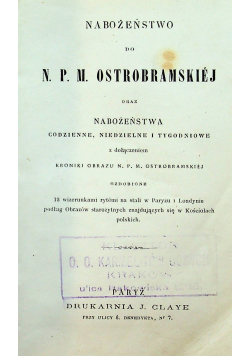 Nabożeństwo do N P M Ostrobramskiej