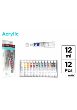 Farba tempera 12ml 12 kolorów