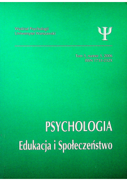 Psychologia Edukacja i Społeczeństwo tom 3 nr 3