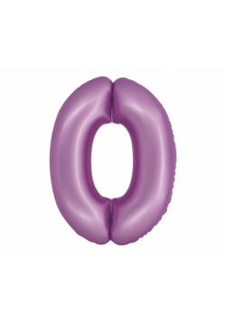 Balon foliowy Smart cyfra 0 lawendowy matowy 76cm