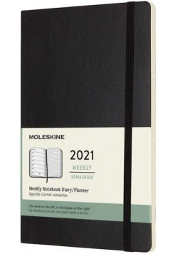 Kalendarz 2021 tygodniowy 12ML mo. czarny