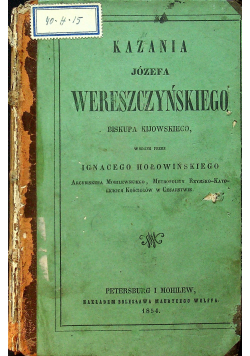 Kazania Józefa Wereszczyńskiego 1854 r.