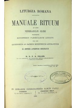 Manuale rituum 1844 r