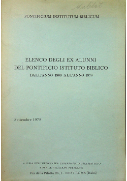 Elenco degli ex alunni del pontificio istituto biblico