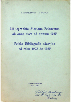 Polska bibliografia Maryjna od roku 1903 do 1955