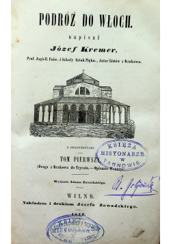 Podróż do Włoch Tom 1 1859 r.