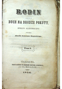 Bodin czyli duch na drodze pokuty tom 1 1846 r.