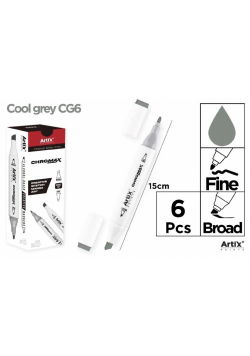Marker Chromax z 2 końcówk. cool grey CG6 (6szt)