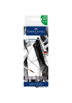 Pisak akwarel Goldfaber Aqua shades of grey 6szt