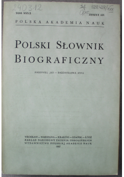 Polski Słownik Biograficzny Tom XXX zeszyt 125