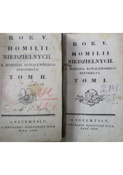 Rok V Homilii niedzielnych Tom I i II ok 1831 r.