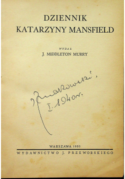 Dziennik Katarzyny Mansfield 1935 r