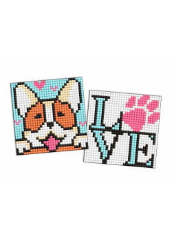 Diamentowa mozaika na naklejce IDEYKA 9x9 cm kids Uroczy Mały Piesek