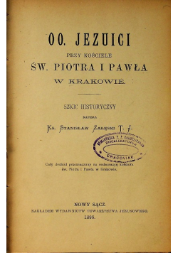Przy kościele Św Piotra i Pawła w Krakowie szkic historyczny 1896 r.