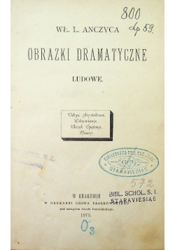 Obrazki dramatyczne ludowe, 1873 r.