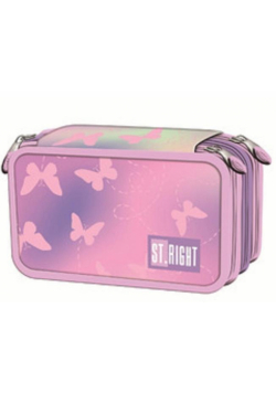 Piórnik potrójny z wyposażeniem PC5 Pink Butterfl