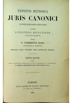 Expositio mrthodica uris canonici 1892 r