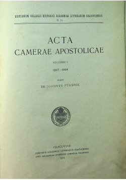 Acta camerae apostolicae volumen I 1207 1344 1913 r