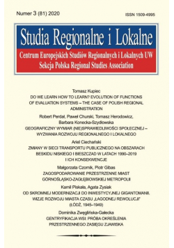 Studia Regionalne i Lokalne 2020/3 (81)