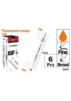 Marker Chromax z 2 końcówk. fluor orange 122 (6szt