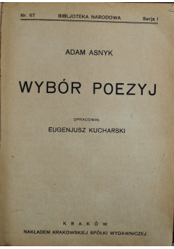Asnyk Wybór poezji 1924 r