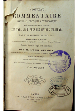 Nouveau Commentaire Tome cinqueme 1868r.