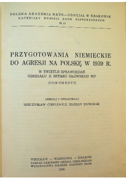 Przygotowania niemieckie do agresji na Polskę w 1939 r.