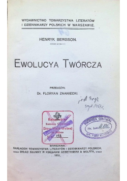Ewolucya Twórcza, 1913 r.