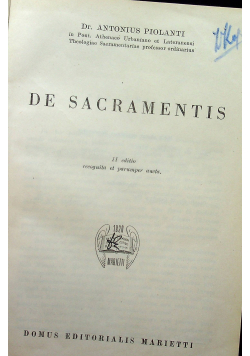 De Sacramentis / De Novissimis 1946 r