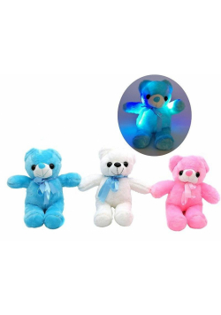 Miś pluszowy 30cm ze światłem LED MIX