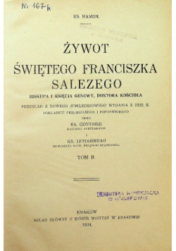 Żywot świętego Franciszka Salezego II 1934 r.