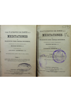 Meditationes de Praecipuis Fidei Nostrae Mysteriis Tom I i VI ok 1890 r.