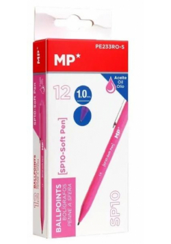 Długopis olejowy 1,0mm różowy (12szt)