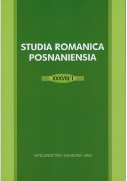 Studia Romanica Posnaniensia XXXVIII/1
